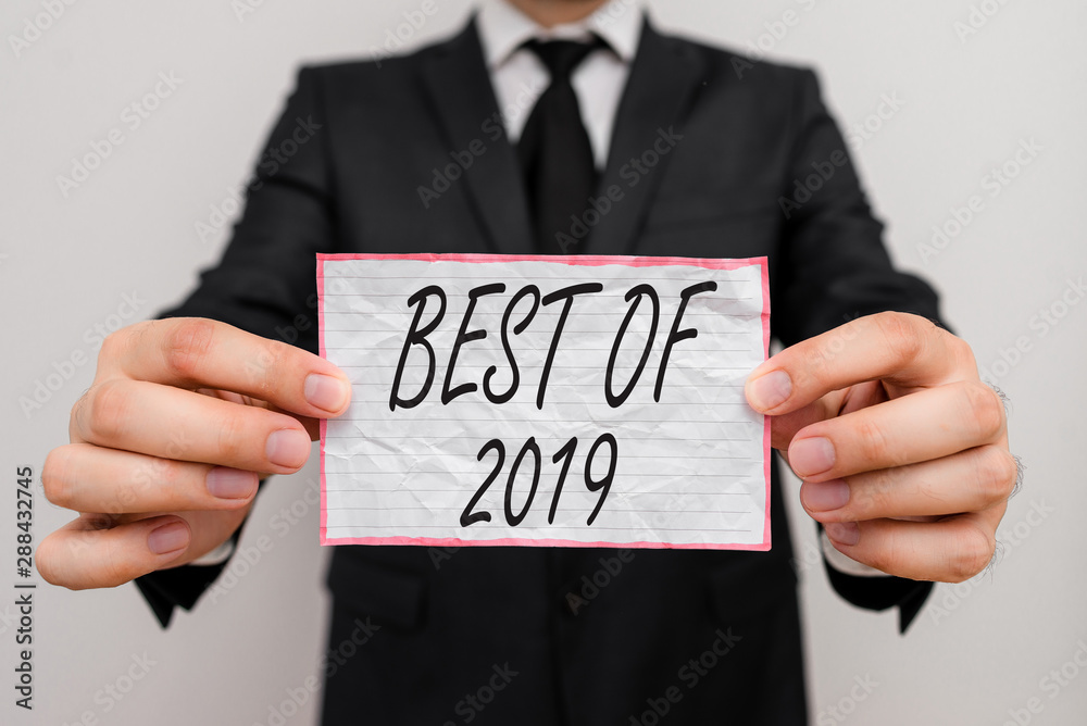 Text sign showing Best Of 2019. Business photo showcasing great and marvelous things and events happened on 2019 Text sign showing Best Of 2019. Business photo showcasing great and marvelous things and events happened on 2019