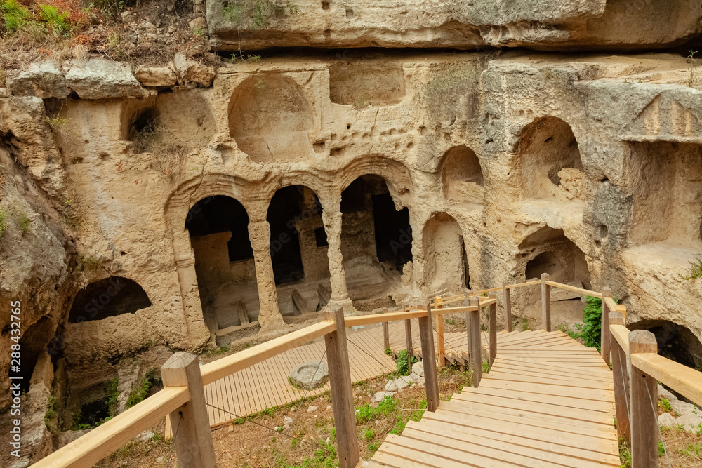 historical Besikli Magara. Turkish meaning: Besikli Cave in Samandag, Hatay - Turkey.