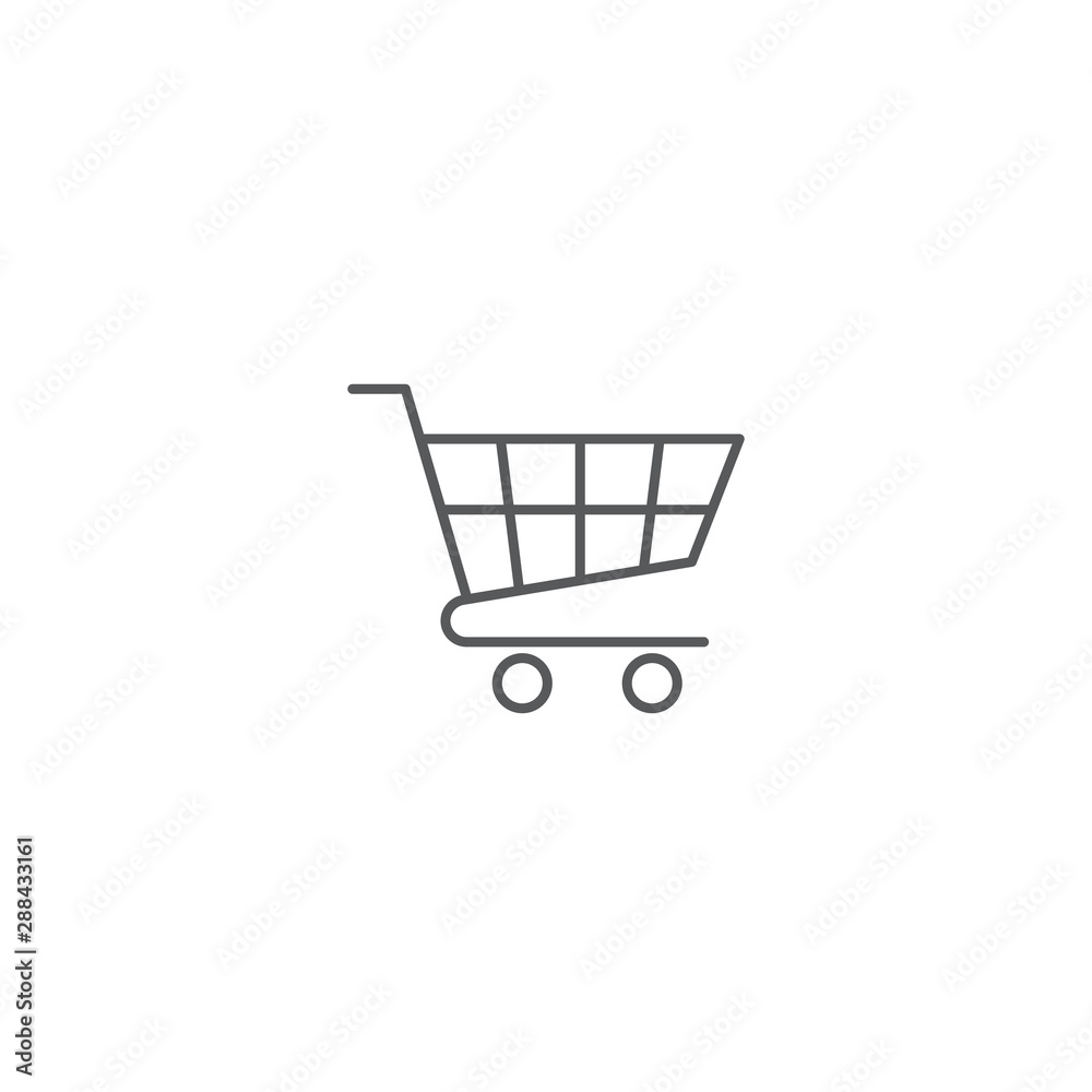 Shopping cart vector icon symbol isolated on white background Shopping cart vector icon symbol isolated on white background