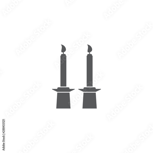 Shabbat candles vector icon symbol isolated on white background