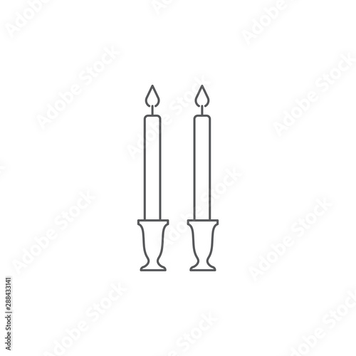 Shabbat candles vector icon symbol isolated on white background