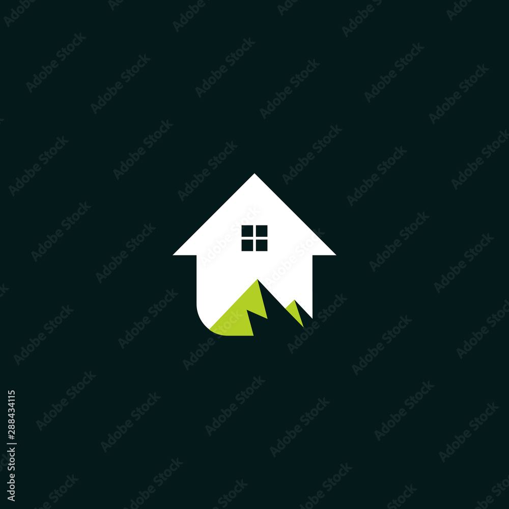 House Mountain Residential Simple Icon Logo Design Template Element Vector House Mountain Residential Simple Icon Logo Design Template Element Vector