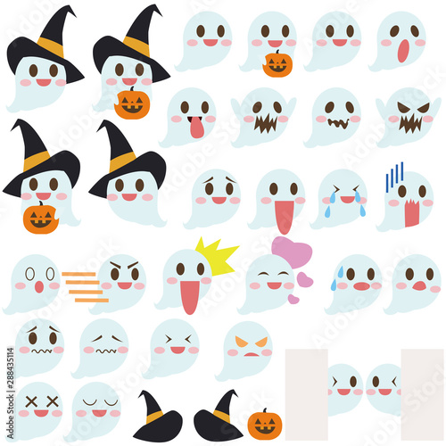 ハロウィン　おばけ　イラスト　パターン素材