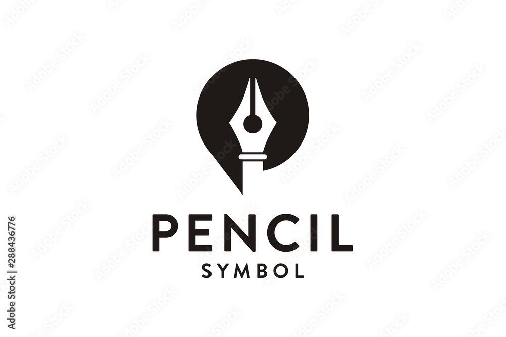 pencil symbol logo design vector illustration - obrazy, fototapety, plakaty 
