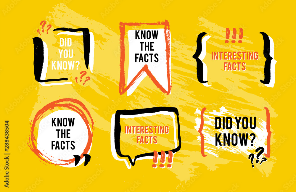 Know the facts color flag icon. Fun fact idea... - Stock Illustration  [71413580] - PIXTA
