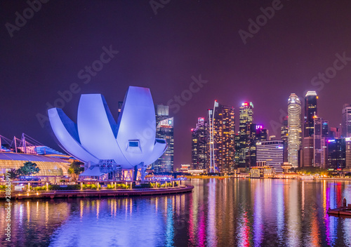 Singapore city skyline,City scape Building in Singapore., Singapore city skyline at Marina bay cityscape by night