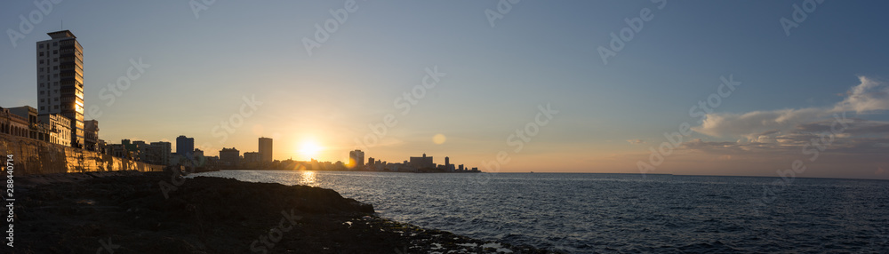 panoramic sunset view in Havana