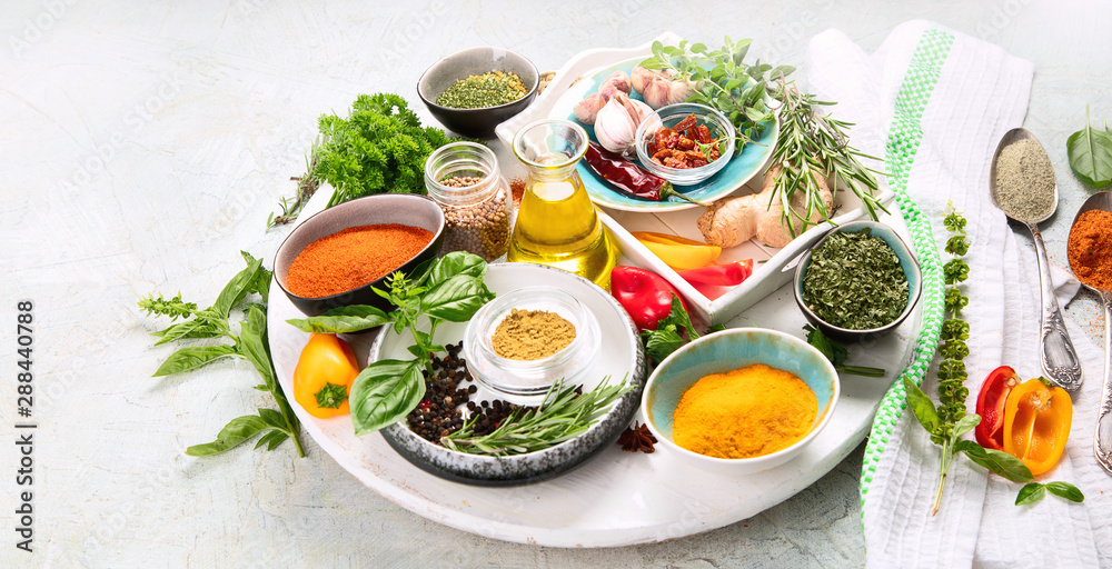 Fresh and dried herbs and spices