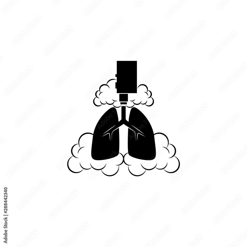 vape and lungs logo vector icon ilustration, vapor effect for the lungs vape and lungs logo vector icon ilustration, vapor effect for the lungs