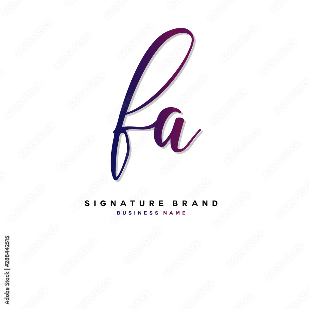 F A FA Initial letter handwriting and signature logo concept design. F A FA Initial letter handwriting and signature logo concept design.