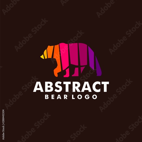abstract gradient bear logo - vector illustration of design on a dark background	