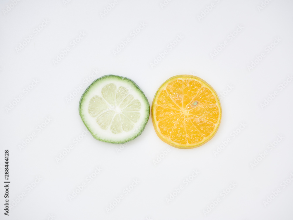 Many orange and lemon slices