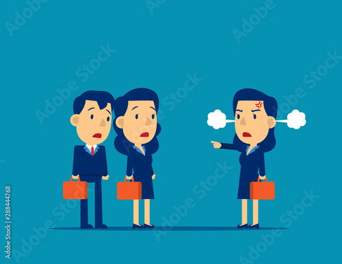 Angry people. Rage and pointing, Concept emotion vector illustration, Frustrated, Crazy © zenzen