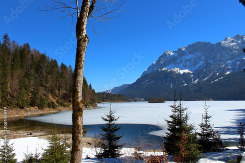 Frozen Eibsee Lake in Germany © Mariangela