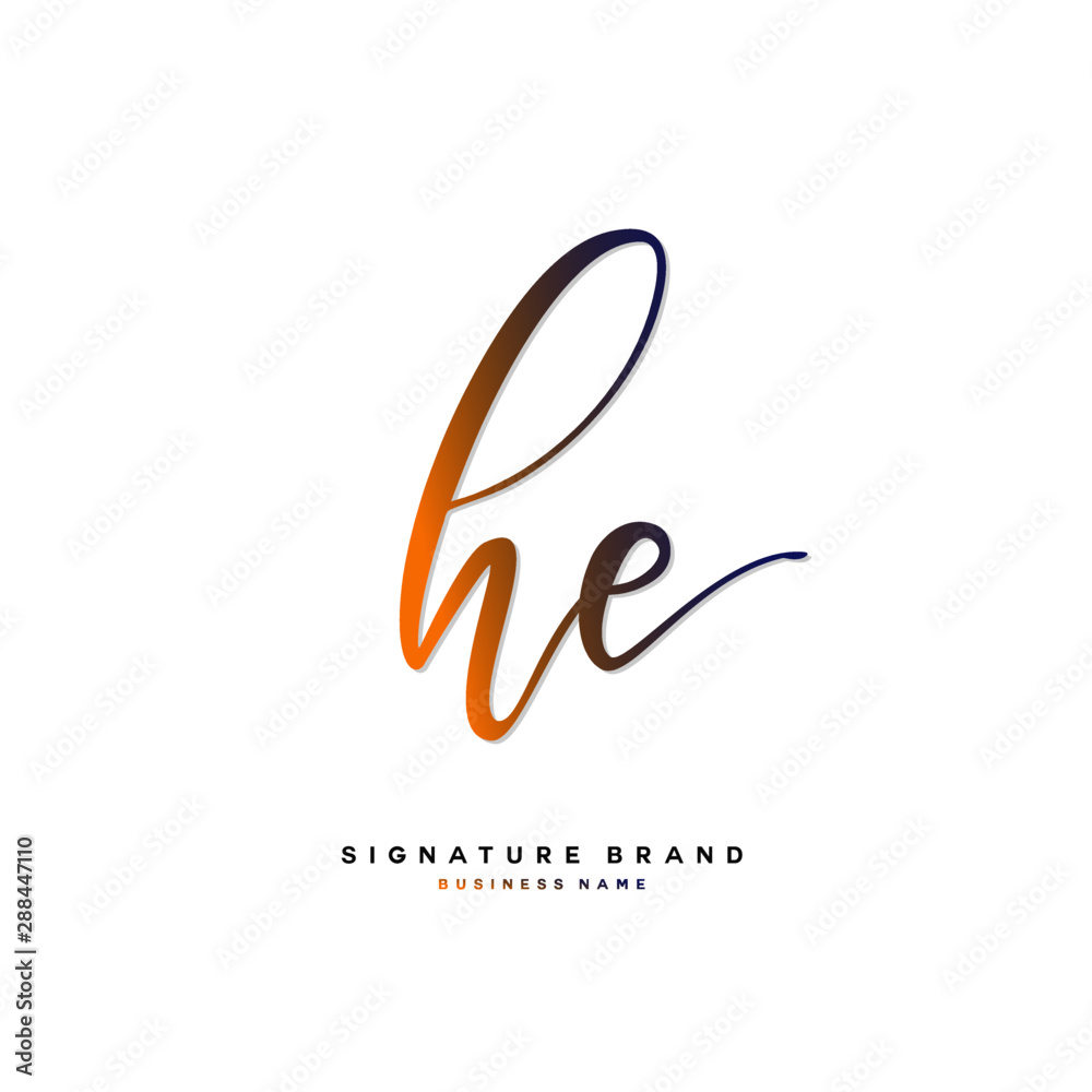 H E HE Initial letter handwriting and signature logo concept design. H E HE Initial letter handwriting and signature logo concept design.