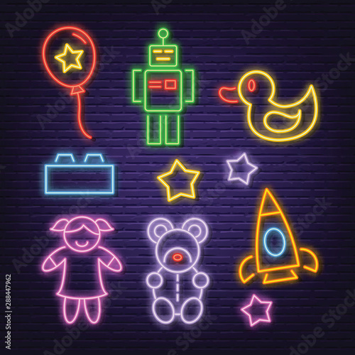 toy neon icons