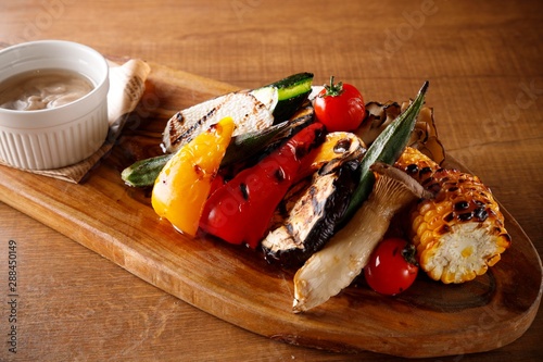 bagne cauda , grilled vegetables