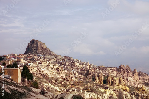 scenic landscape of old town of Cappadocia in middle east Turkey