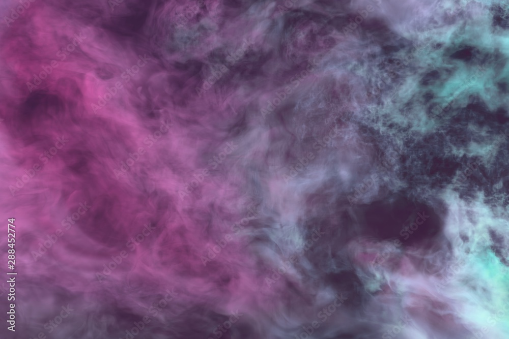 Fototapeta Beautiful 3D illustration of heavy mystic smoke clouds texture or background