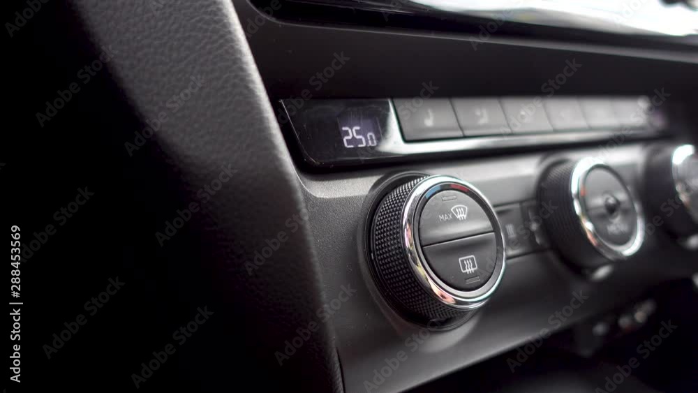 Car climate controle. Setting car air conditioning system direction Car climate controle. Setting car air conditioning system direction