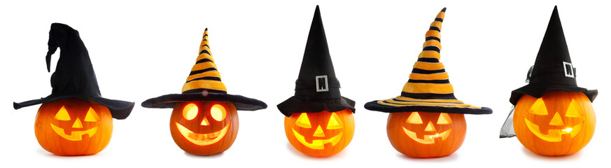 Set of Halloween pumpkins