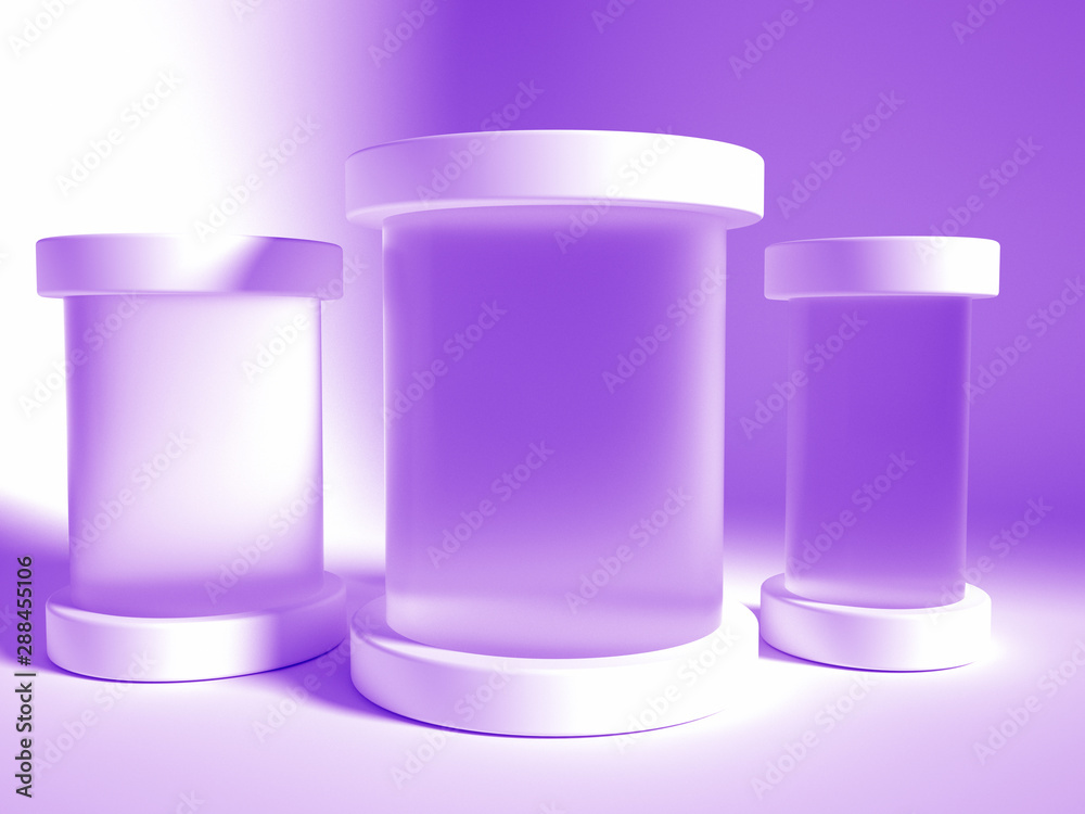 Elegant, beautiful abstract background with elements, studio, pedestal, minimalism. 3d illustration, 3d rendering.
