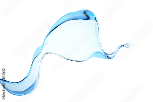 Splash fluid. 3d illustration, 3d rendering.