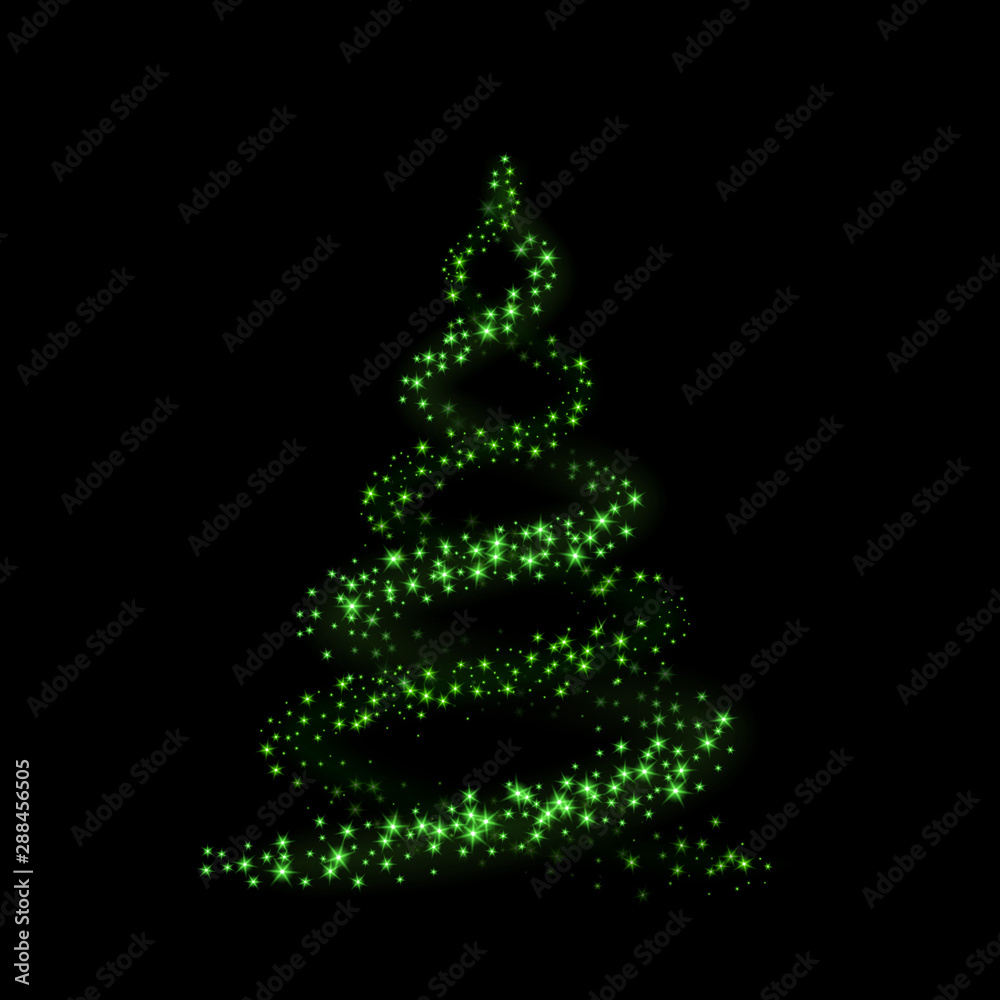 Green Christmas tree Happy New Year background Vector illustration Green Christmas tree Happy New Year background Vector illustration