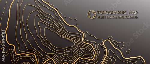 Map line of topography. Vector abstract topographic map concept with space for your copy. Black and white wave. Abstract paper cut. Abstract colorful waves. Wavy banners. Color geometric form