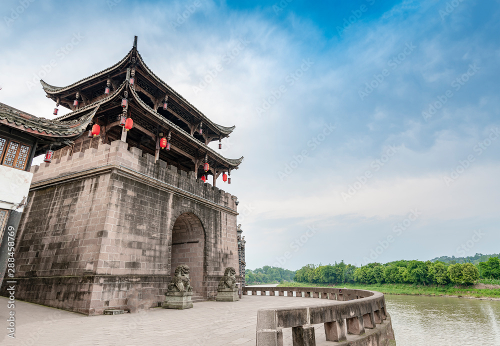 The scenery of Huanglongxi ancient town in Chengdu, Sichuan Province, China The scenery of Huanglongxi ancient town in Chengdu, Sichuan Province, China