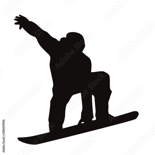 Silhouette of a snowboarder