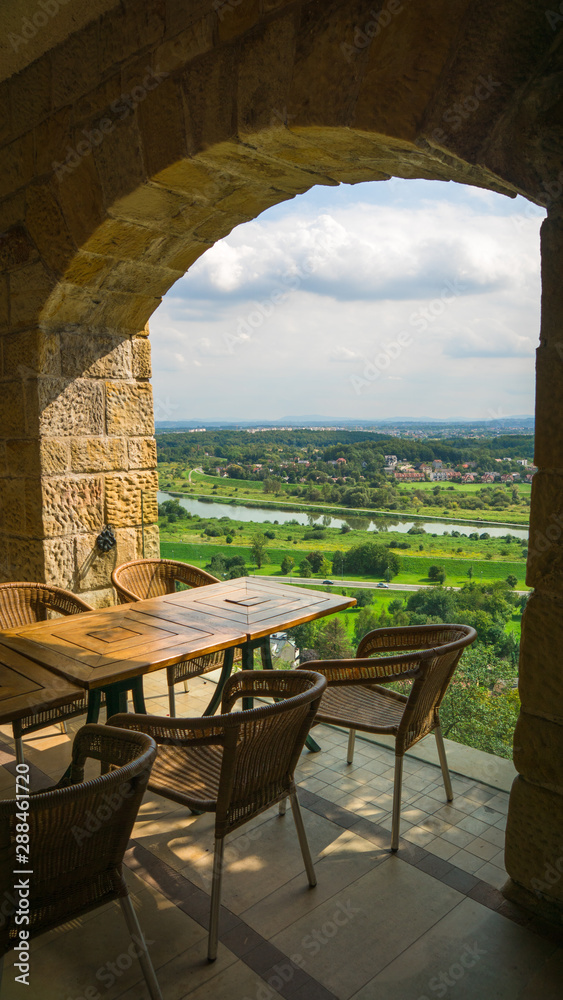 Fototapeta premium Restaurant With Beautiful View Landscape