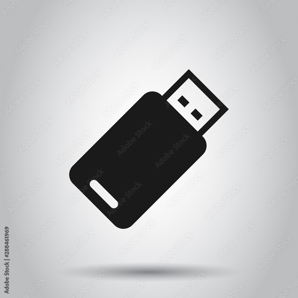 Usb drive icon in flat style. Flash disk vector illustration on isolated background. Digital memory business concept. Usb drive icon in flat style. Flash disk vector illustration on isolated background. Digital memory business concept.