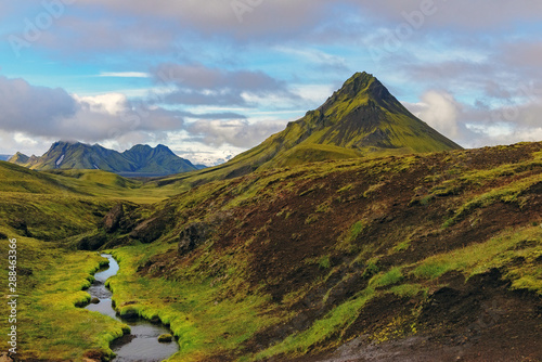 Otherwordly beautiful landscapes of Alftavatn in the Fjallabak Nature Reserve in the Highlands of Iceland. In the middle of the famous Laugavegur hiking trail.