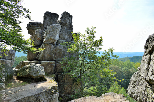 landscape nature tree stone rock hill cliff