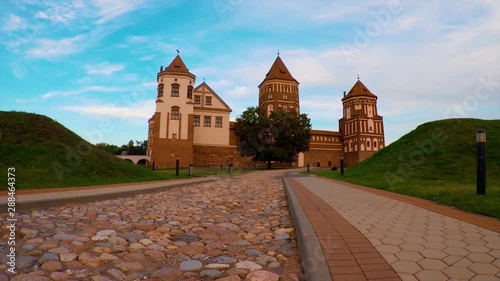 Antiquum castrum in villa de Mir, Belarus. In medieval castellum ad occasum solis.