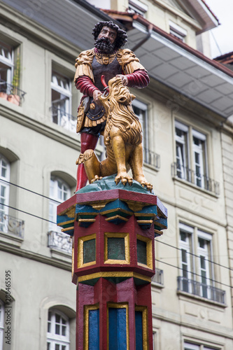 Samson fountain on the Kramgasse in the Old City of Bern, Switzerland © BGStock72