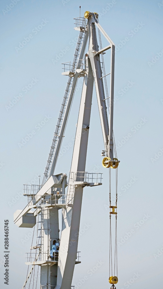 old port crane on background sky old port crane on background sky