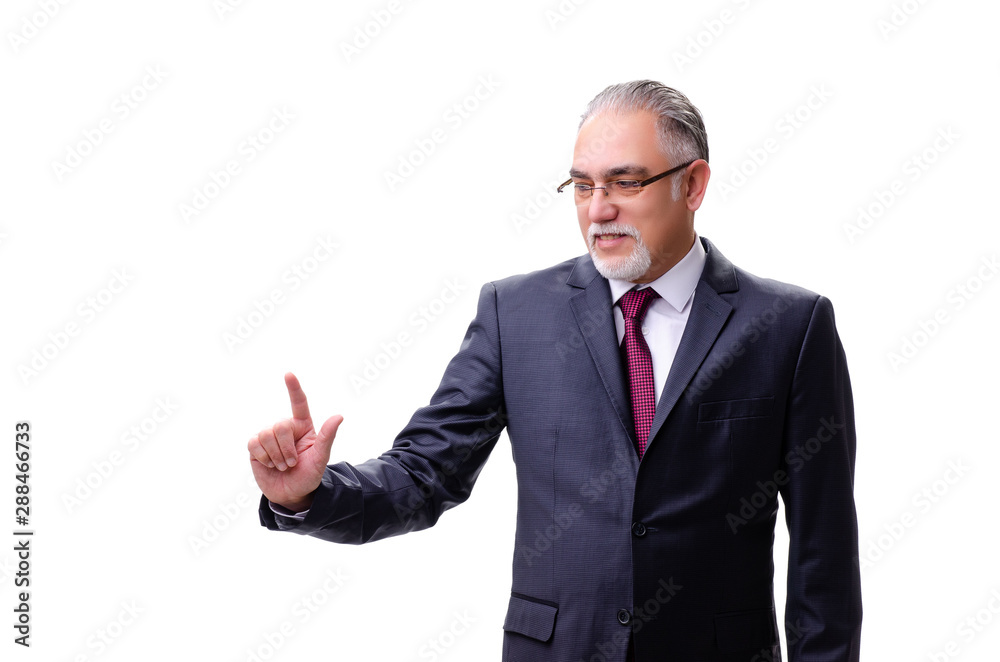 Aged businessman employee isolated on white Aged businessman employee isolated on white