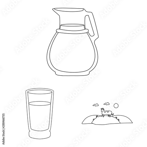 Vector design of margarine and cholesterol icon. Collection of margarine and ingredient vector icon for stock.