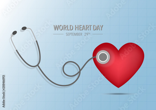 World Heart Day concept flat icon design