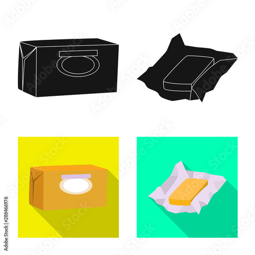 Vector design of creamy and product icon. Set of creamy and farm stock vector illustration.