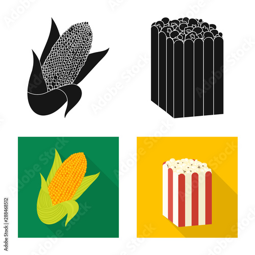 Vector illustration of cornfield and vegetable logo. Collection of cornfield and vegetarian stock vector illustration.