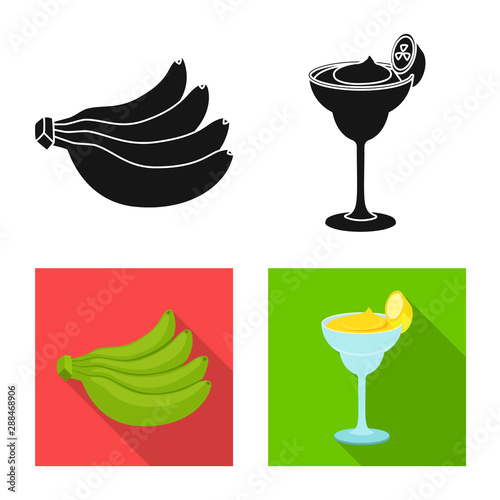 Isolated object of natural and vegetarian sign. Set of natural and eating vector icon for stock.