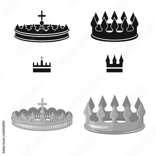 Vector design of medieval and nobility logo. Set of medieval and monarchy stock symbol for web.
