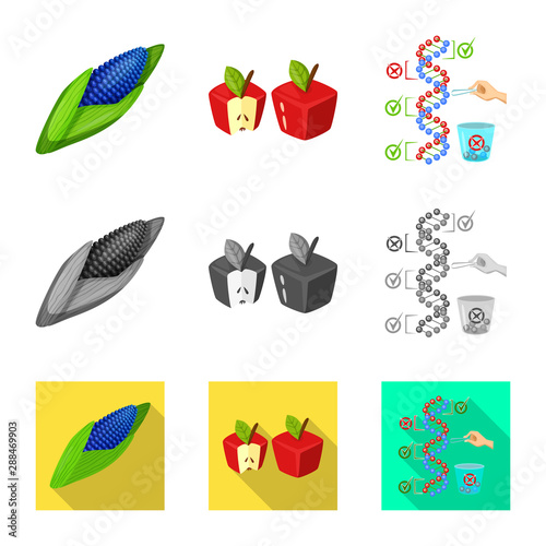 Vector design of test and synthetic icon. Collection of test and laboratory vector icon for stock.
