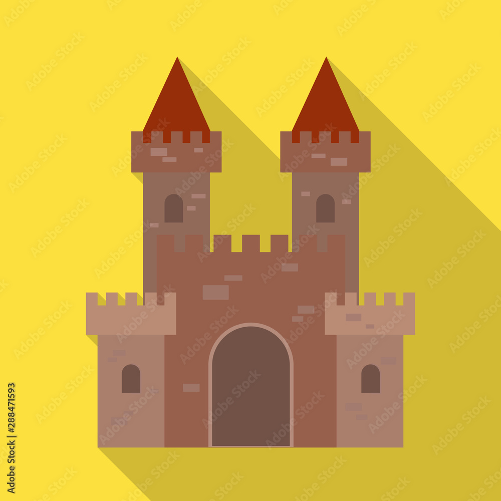 Vector illustration of castle and fortress icon. Collection of castle and house vector icon for stock.