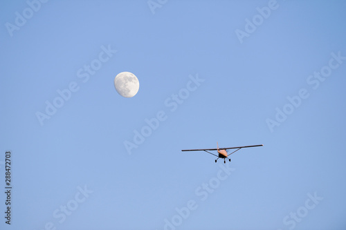airplane in the moon