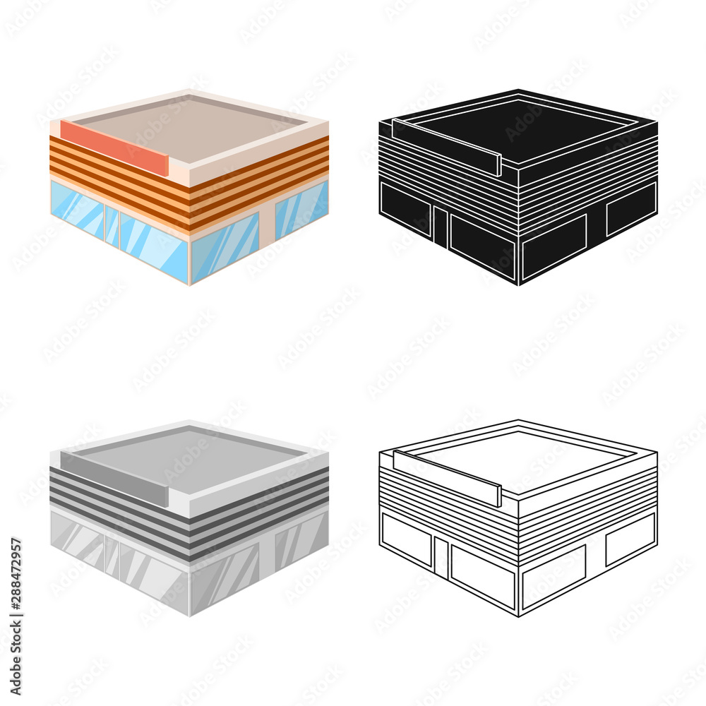 Isolated object of hypermarket and shop symbol. Set of hypermarket and bookstore stock symbol for web. Isolated object of hypermarket and shop symbol. Set of hypermarket and bookstore stock symbol for web.