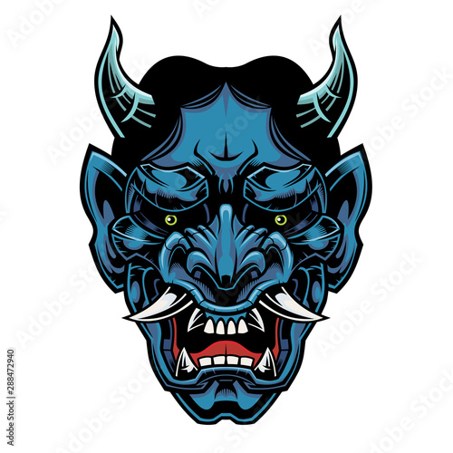 Mask of Hannya. Demon mask. 